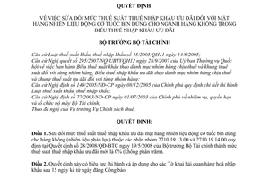 Quyết định 38/2008/QĐ-BTC sửa đổi mức thuế suất thuế nhập khẩu ưu đãi đối với mặt hàng nhiên liệu động cơ tuốc bin dùng cho ngành hàng không