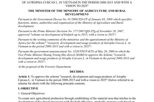 Decision No. 1842/QD-BNN-LN approval of the scheme research, development