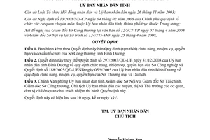 Quyết định 21/2008/QĐ-UBND chức năng nhiệm vụ quyền hạn Sở Công thương Bình Dương