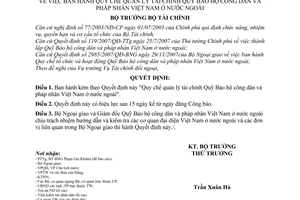 Quyết định 40/2008/QĐ-BTC Quy chế quản lý tài chính Quỹ Bảo hộ công dân và pháp nhân Việt Nam ở nước ngoài