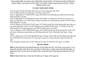 Quyết định 49/2008/QĐ-UBND Quy định mức thu, chế độ thu, nộp, quản lý và sử dụng tiền phí thẩm định đề án, báo cáo thăm dò, khai thác, sử dụng nước