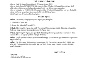 Quyết định 766/QĐ-TTg đơn vị sự nghiệp trực thuộc Bộ Ngoại giao