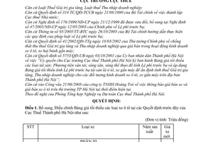 Quyết định 8042/QĐ-CT-THNVDT bổ sung bảng giá tối thiểu ô tô