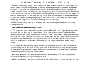 Chỉ thị 20/2008/CT-TTg tăng cường quản lý thị trường chứng khoán