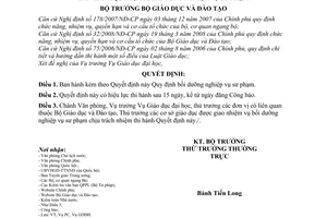 Quyết định 31/2008/QĐ-BGDĐT Quy định bồi dưỡng nghiệp vụ sư phạm