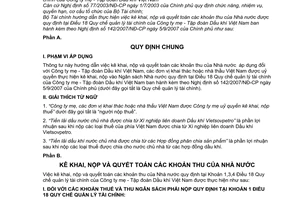 Thông tư 56/2008/TT-BTC kê khai, nộp quyết toán khoản thu nhà nước hướng dẫn Nghị định142/2007/NĐ-CP quản lý tài chính công ty mẹ dầu khí Việt Nam