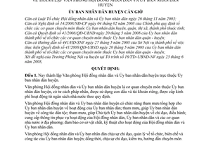 Quyết định 06/2008/QĐ-UBND thành lập Văn phòng Hội đồng nhân dân và Ủy ban nhân dân huyện, huyện Cần Giờ