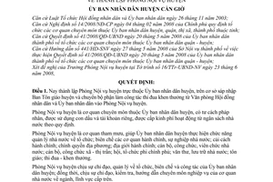 Quyết định 08/2008/QĐ-UBND thành lập Phòng Nội vụ huyện Cần Giờ