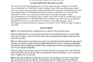 Quyết định 09/2008/QĐ-UBND thành lập Phòng Tư pháp huyện