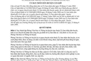 Quyết định 13/2008/QĐ-UBND thành lập Phòng Văn hóa và Thông tin huyện Cần Giờ