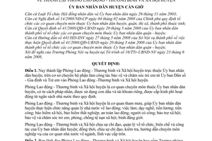 Quyết định 14/2008/QĐ-UBND thành lập Phòng Lao động - Thương binh và Xã hội huyện Cần Giờ