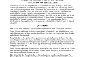 Quyết định 15/2008/QĐ-UBND thành lập Phòng Giáo dục và Đào tạo huyện Cần Giờ