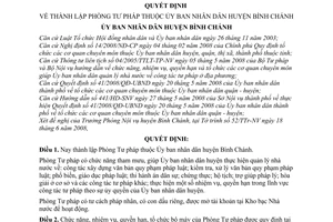 Quyết định 03/2008/QĐ-UBND  thành lập Phòng Tư pháp thuộc Ủy ban nhân dân huyện Bình Chánh