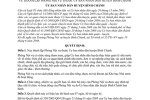 Quyết định 02/2008/QĐ-UBND thành lập Phòng Nội vụ thuộc Ủy ban nhân dân huyện Bình Chánh