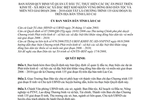Quyết định 22/2008/QĐ-UBND  quản lý đầu tư dự án Phát triển kinh tế xã hội