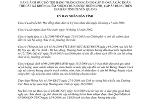 Quyết định 348/QĐ-UBND năm 2008 hỗ trợ cán bộ cấp phó không kiêm nhiệm Tuyên Quang