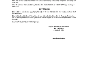 Quyết định 1198/QĐ-UBND năm 2008 bãi bỏ văn bản pháp luật tỉnh Bến Tre ban hành
