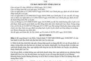 Quyết định 24/2008/QĐ-UBND sửa đổi Quyết định 57/2007/QĐ-UBND lệ phí địa chính trên địa bàn tỉnh Lào Cai