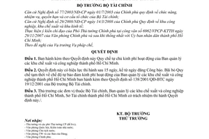 Quyết định 42/2008/QĐ-BTC  Quy chế tự chủ kinh phí hoạt động của Ban quản lý các khu chế xuất và công nghiệp thành phố Hồ Chí Minh