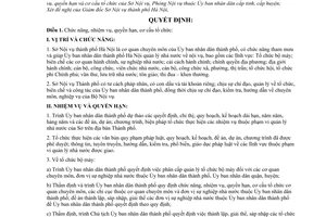 Quyết định 37/2008/QĐ-UBND quy định chức năng, nhiệm vụ, quyền hạn và cơ cấu tổ chức của Sở Nội vụ thành phố Hà Nội