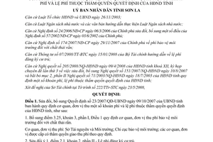 Quyết định 11/2008/QĐ-UBND sửa đổi quy định cơ quan đơn vị thu phí lệ phí Sơn La