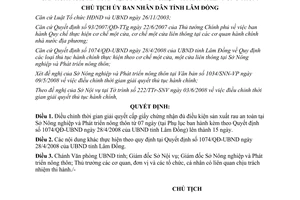 Quyết định 1717/QĐ-UBND năm 2008 giấy chứng nhận đủ điều kiện sản xuất rau an toàn Lâm Đồng