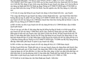 Công văn  1272/BXD-KTQH áp dụng TT 07/2008/TT-BXD  quy trình cung cấp thông tin Quy hoạch xây dựng