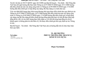 Công văn  88/BXD-KTXD Hướng dẫn quản lý chi phí đầu tư xây dựng công trình