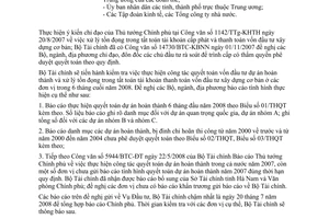 Công văn 7730/BTC-ĐT báo cáo tình hình quyết toán dự án hoàn thành