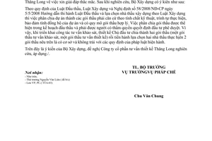 Công văn  10/BXD-PC Trả lời văn bản của doanh nghịêp