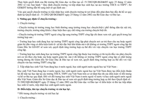 Công văn 557/GDTrH hướng dẫn quy định chuyển trường và tiếp nhận học sinh