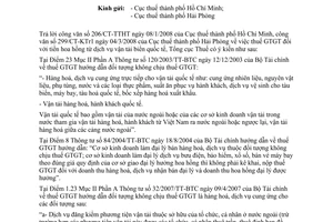 Công văn 2598/TCT-CS thuế GTGT đối với tiền hoa hồng từ dịch vụ đại lý vận tải biển quốc tế