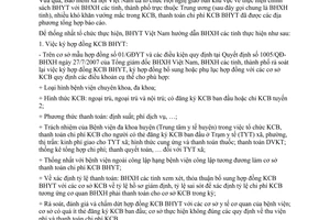 Công văn 2144/BHXH-GĐYT Giải quyết vướng mắc KCB BHYT tại Hội nghị giao ban thực hiện chính sách BHYT