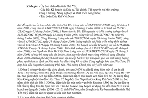 Công văn 1081/TTg-KTN bổ sung dự án vào quy hoạch, kế hoạch sử dụng đất đến 2010 và phê duyệt danh mục dự án của tỉnh Phú Yên