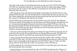 Công văn  8296/BTC-CST gia hạn nộp thuế TNDN Quý 3,4- 2008 đối với doanh nghiệp CN chế biến