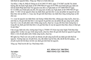 Công văn  2772/TCT-CS giá tính thuế tài nguyên