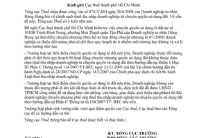 Công văn  2761/TCT-CS chính sách thuế thu nhập doanh nghiệp từ chuyển quyền sử dụng đất