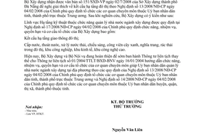 Công văn  1470/BXD-HTKT Giải thích  kết cấu hạ tầng đô thị theo NĐ 13/2008/NĐ-CP