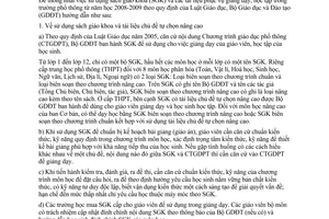 Công văn 6631/BGDĐT-GDTrH Sử dụng SGK phổ thông và tài liệu giảng dạy, học tập