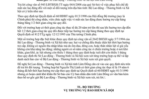 Công văn 2618/LĐTBXH-BHXH chế độ mất sức lao động