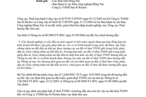 Công văn 2857/TCT-PC ưu đãi thuế thu nhập doanh nghiệp