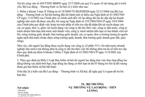Công văn 2669/LĐTBXH-LĐTL thực hiện chính sách đối với người lao động dôi dư theo NĐ 41/2002/NĐ-CP
