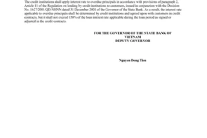 Official Dispatch No. 6486/NHNN-CSTT of July 16, 2008, application of interest rate to overdue principals