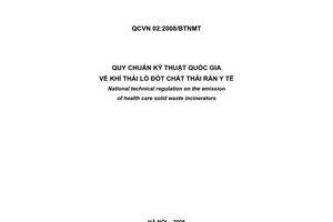 Quy chuẩn kỹ thuật Quốc gia QCVN 02:2008/BTNMT về khí thải lò đốt chất thải rắn y tế do Bộ trưởng Bộ Tài nguyên và Môi trường ban hành