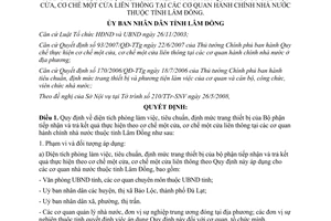 Quyết định 24/2008/QĐ-UBND diện tích phòng định mức trang thiết bị Bộ phận một cửa Lâm Đồng