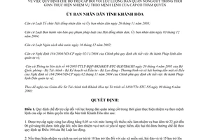 Quyết định 36/2008/QĐ-UBND chế độ trợ cấp dân quân nòng cốt Khánh Hòa