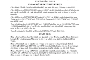 Quyết định 51/2008/QĐ-UBND công tác phí chế độ chi tổ chức hội nghị Bình Thuận