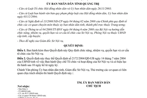 Quyết định 16/2008/QĐ-UBND chức năng nhiệm vụ quyền hạn cơ cấu tổ chức Sở Nội vụ Quảng Trị