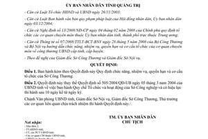 Quyết định 15/2008/QĐ-UBND cơ cấu tổ chức của Sở Công Thương tỉnh Quảng Trị