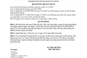 Quyết định 11/2008/QĐ-BXD Quy chế công nhận và quản lý hoạt động phòng thí nghiệm chuyên ngành xây dựng